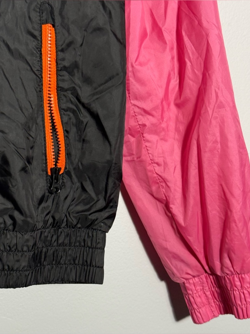 Jordan Air Youth M Windbreaker Pink Black Colorblock Hooded Jacket 10-12 - Picture 11 of 13